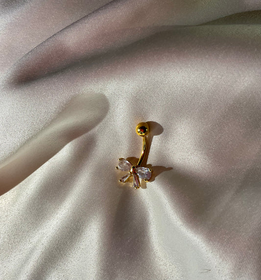 Fiocco Crystal Navel Piercing Oro - gioiello stile coquette acciaio chirurgico