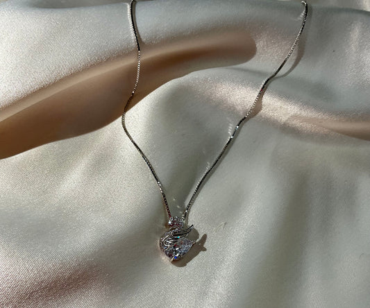 Collana Cigno Crystal Argento - gioiello stile coquette argento 925