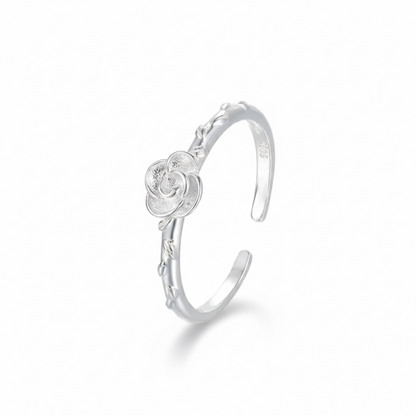 Anello Regolabile con Rosa - Argento 925 - Limited Edition