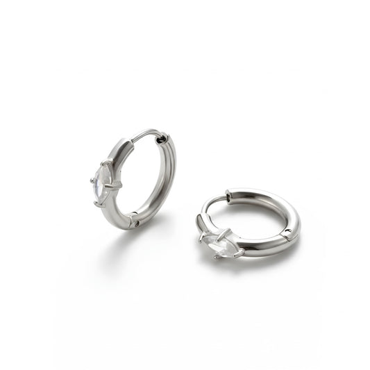 Orecchini Huggie Crystal – Acciaio Inossidabile