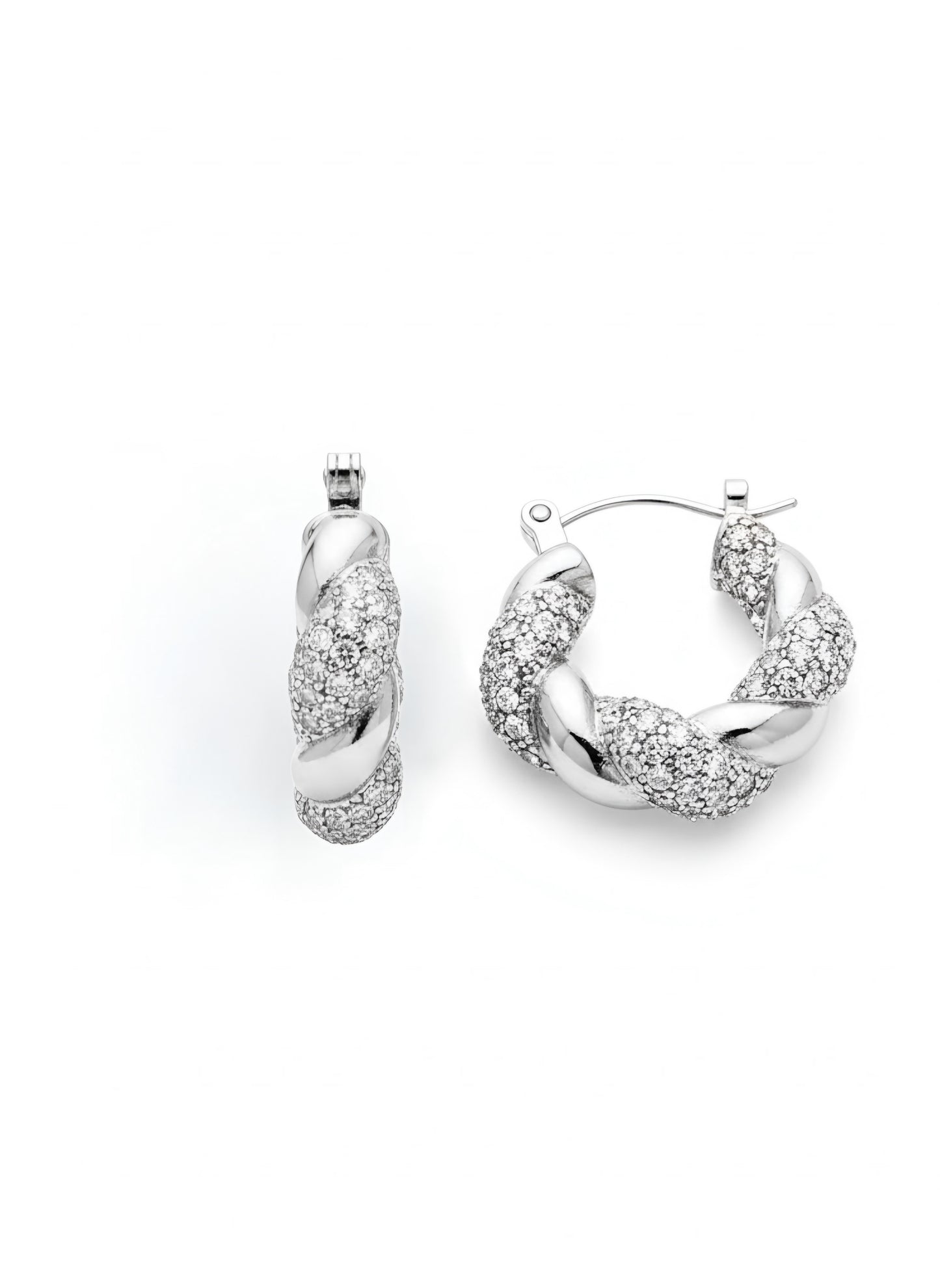 Orecchini Twist Crystal - Acciaio Inossidabile