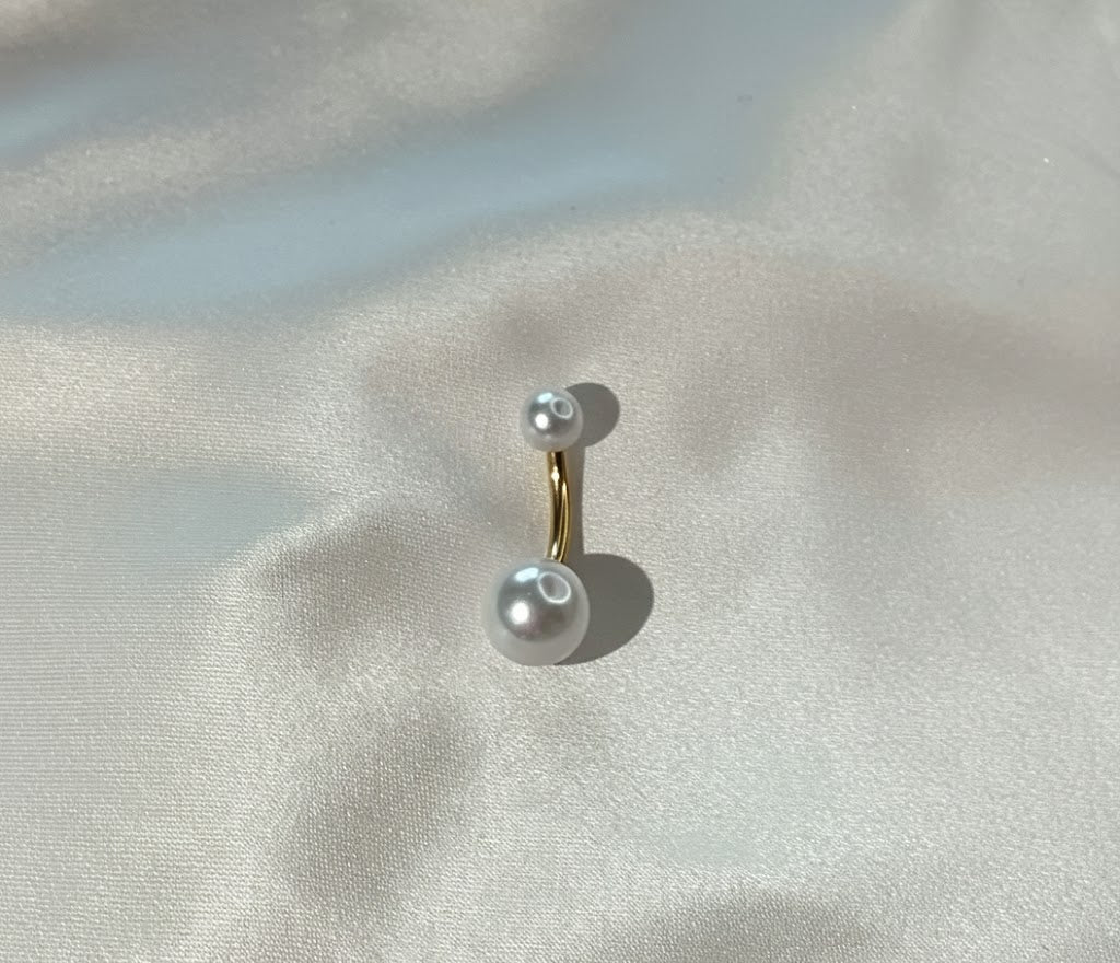 Piercing Navel con Perla - Acciaio Inossidabile