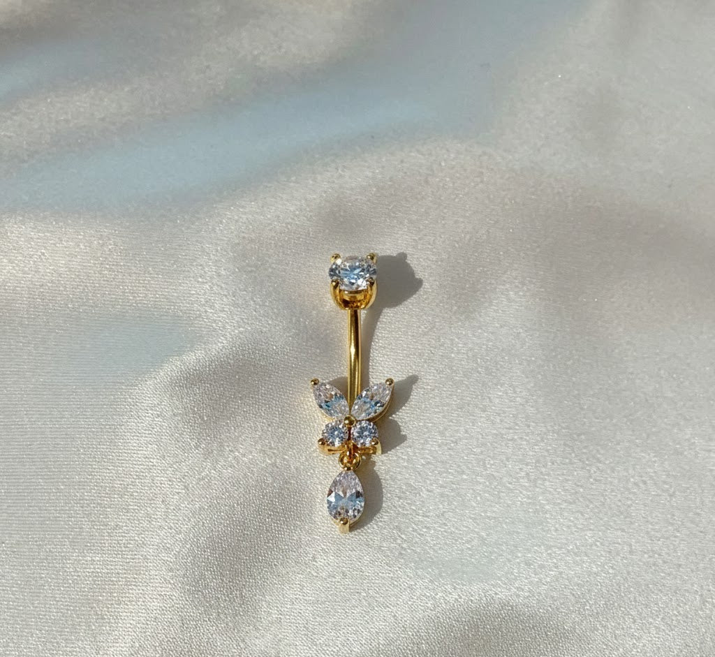 Piercing Navel Farfalla Crystal - Acciaio Inossidabile