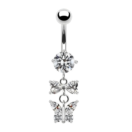 Piercing Navel Farfalla - Acciaio Inossidabile