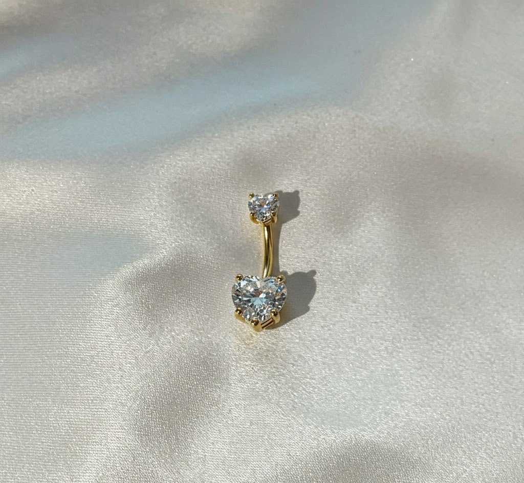 Piercing Navel Cuore Crystal - Acciaio Inossidabile