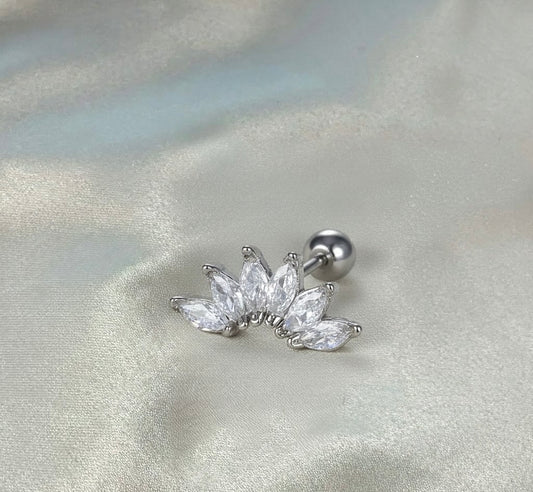 Piercing Helix/Labret Foglia Marquise - Acciaio Inossidabile