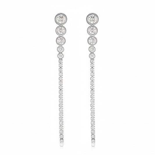 Orecchini Pendenti a Cascata Gradiente Crystal -  Acciaio Inossidabile