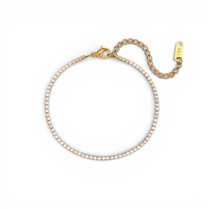 Bracciale tennis in acciaio inossidabile placcato oro