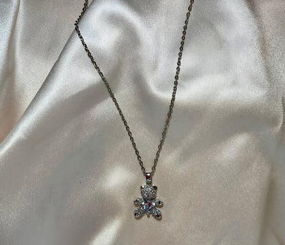 Collana Orso Crystal Mini - Acciaio Inossidabile