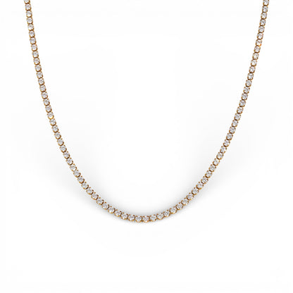Collana tennis diamante in acciaio inossidabile placcato oro