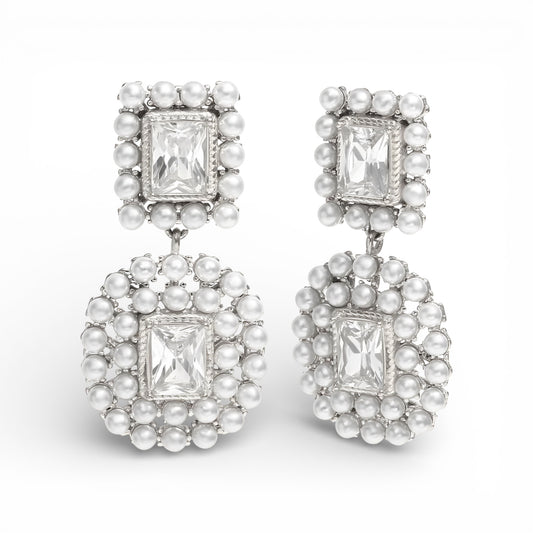 Orecchini barocco daisy in acciaio inossidabile