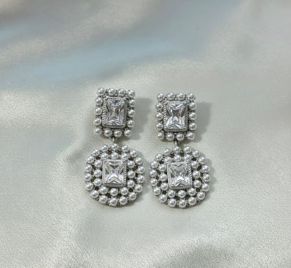 Orecchini Barocco Daisy - Acciaio Inossidabile con Perle e Zircone