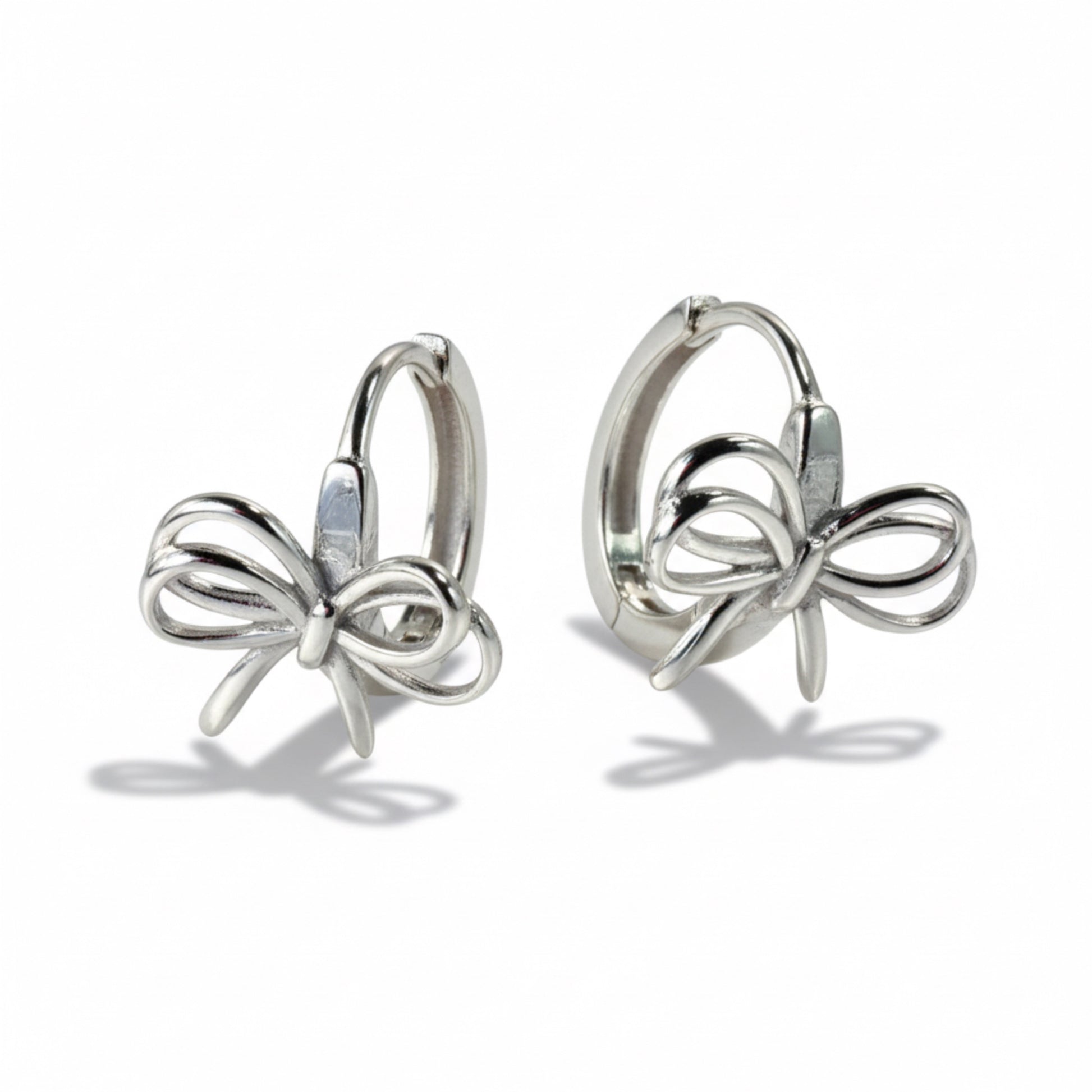 Orecchini fiocco mini hoops in acciaio inossidabile