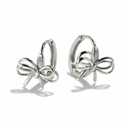 Orecchini fiocco mini hoops in acciaio inossidabile