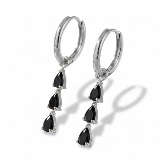 Orecchini goccia a cascata in acciaio inossidabile con zirconi 