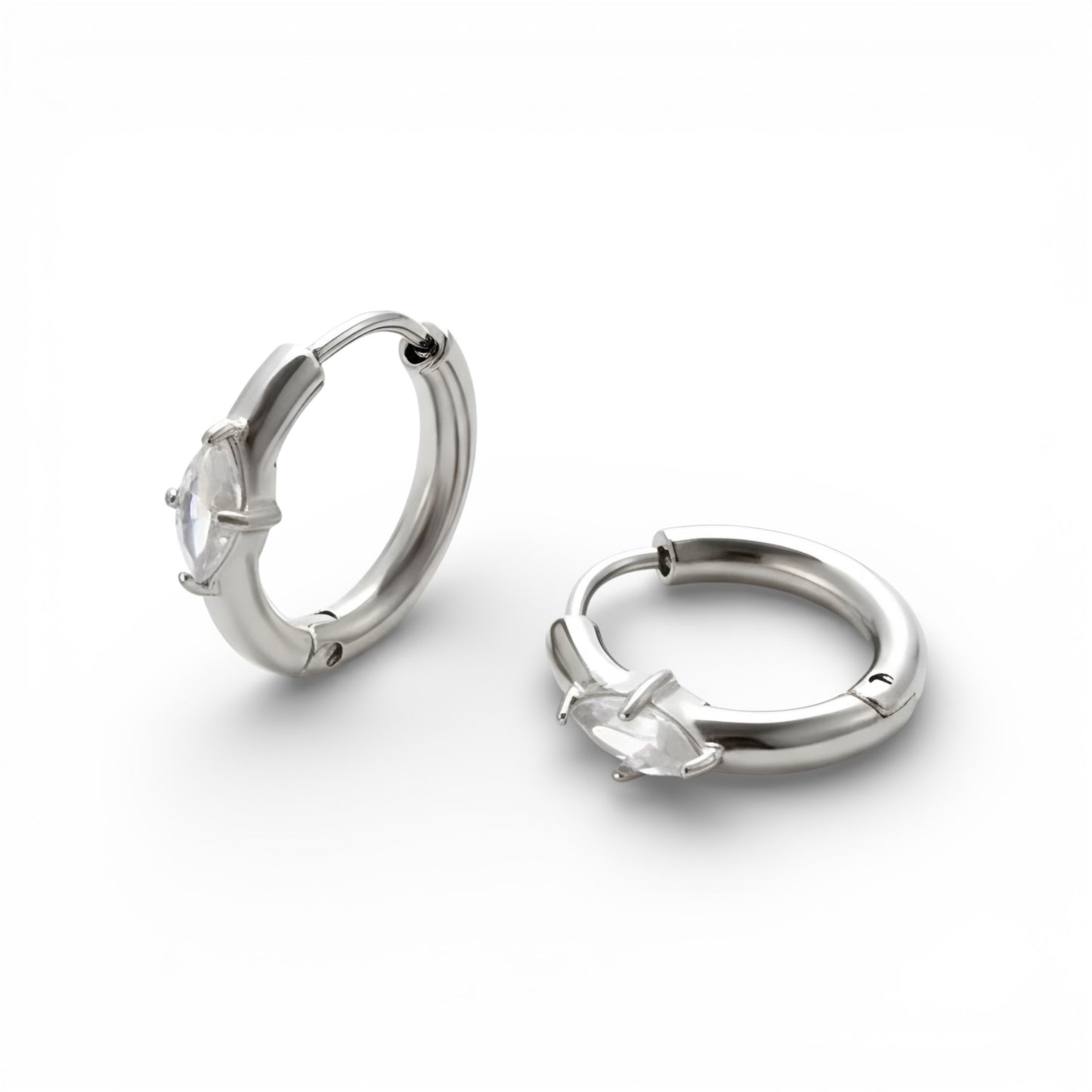 Orecchini huggie crystal in acciaio inossidabile