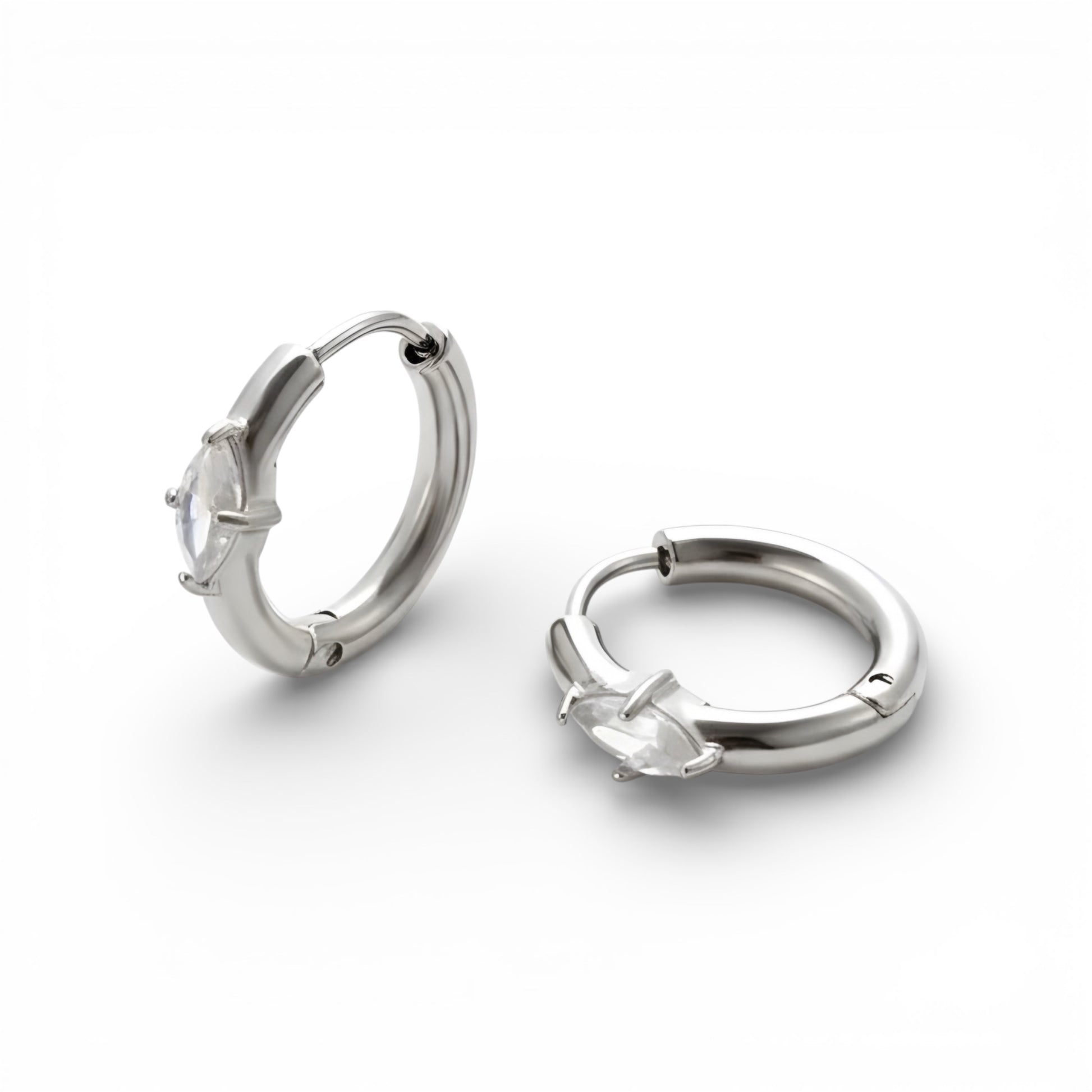 Orecchini huggie crystal in acciaio inossidabile