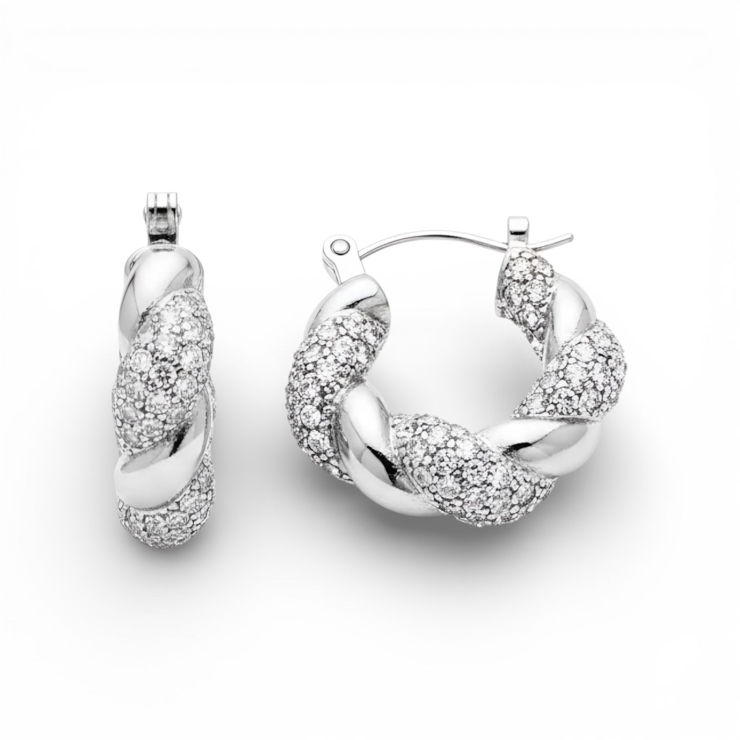 Orecchini twist crystal in acciaio inossidabile
