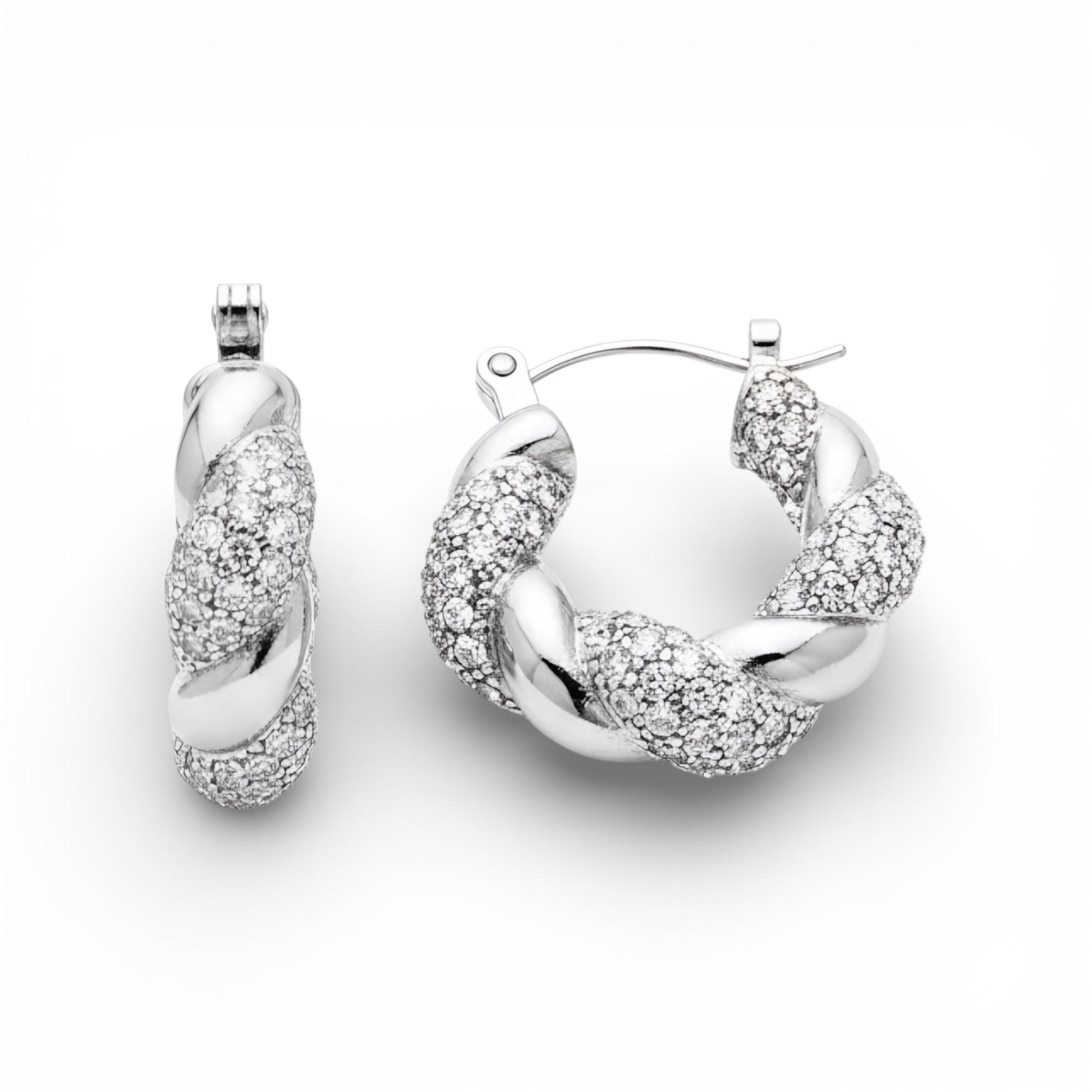 Orecchini twist crystal in acciaio inossidabile