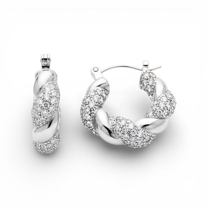 Orecchini twist crystal in acciaio inossidabile