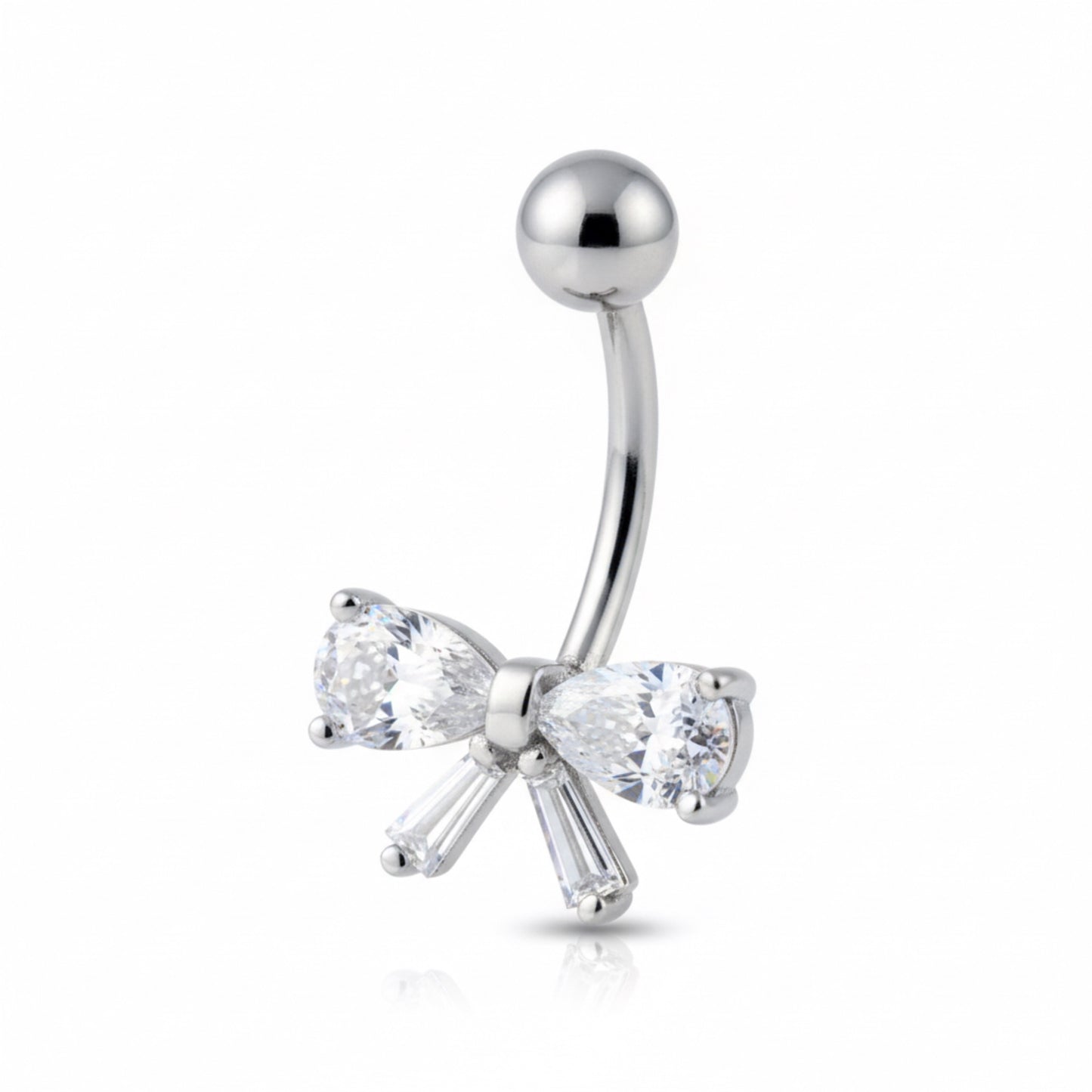 Piercing fiocco crystal navel in acciaio chirurgico