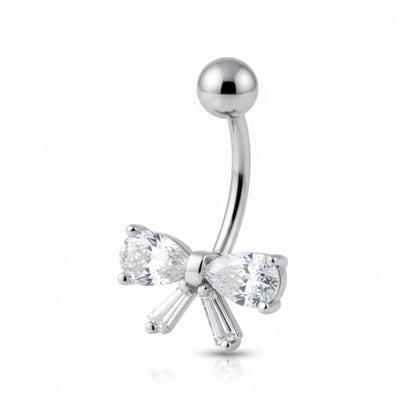 Piercing fiocco crystal navel in acciaio chirurgico