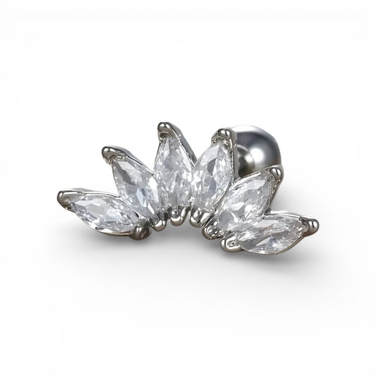 Piercing helix labret foglia marquise in acciaio inossidabile