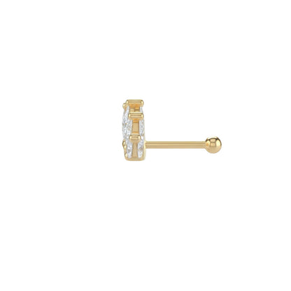 Piercing helix labret foglia marquise in acciaio inossidabile placcato oro
