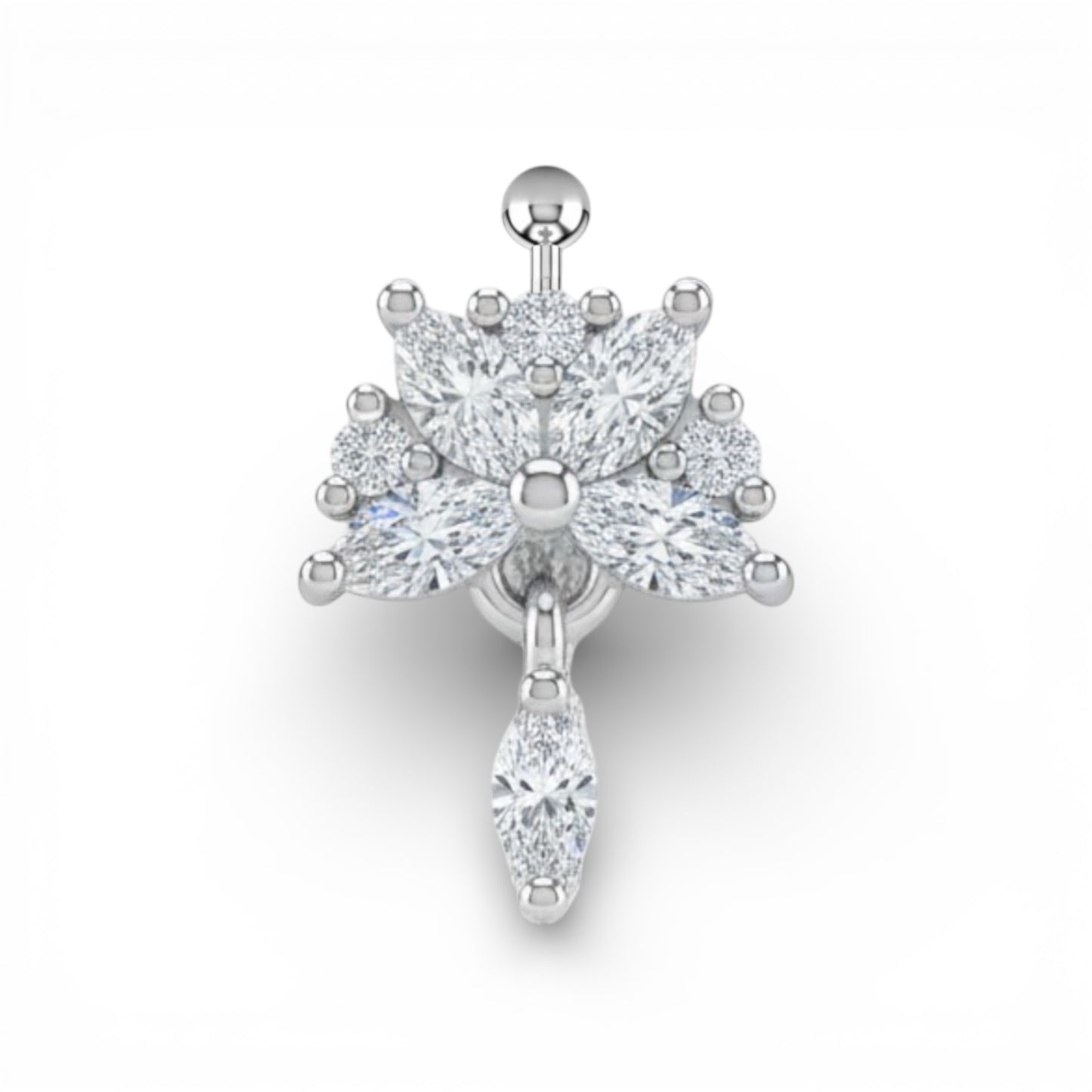 Piercing helix lobe fiore di loto in acciaio inossidabile