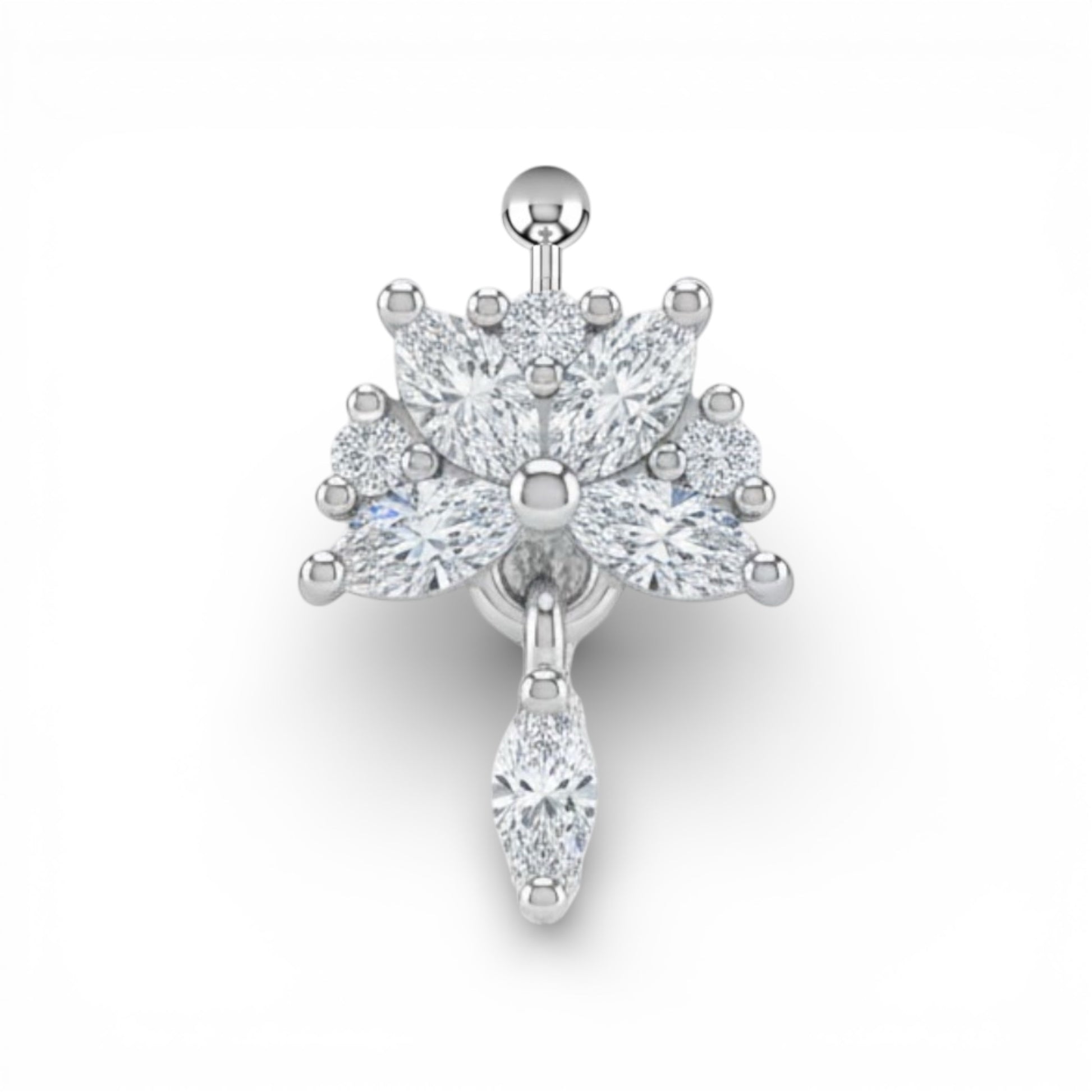 Piercing helix lobe fiore di loto in acciaio inossidabile