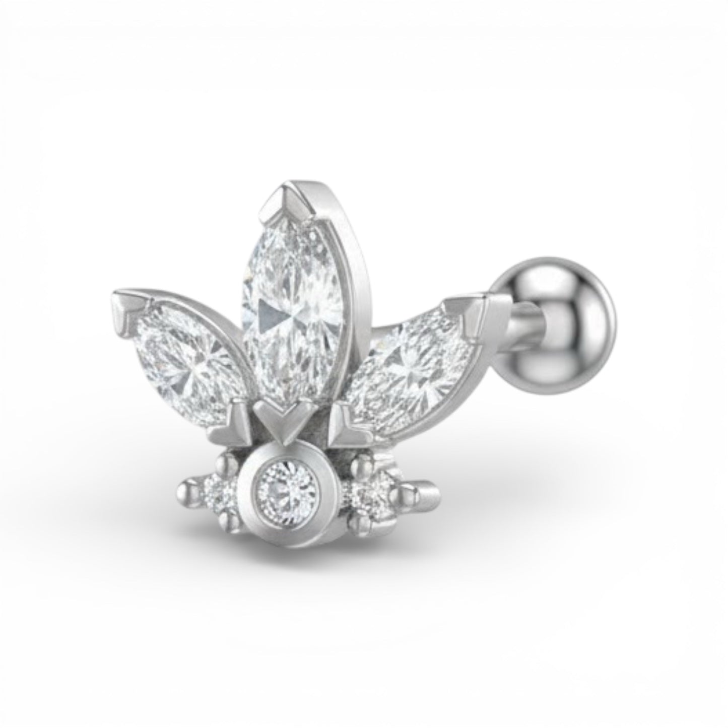 Piercing helix trago ninfea in acciaio inossidabile