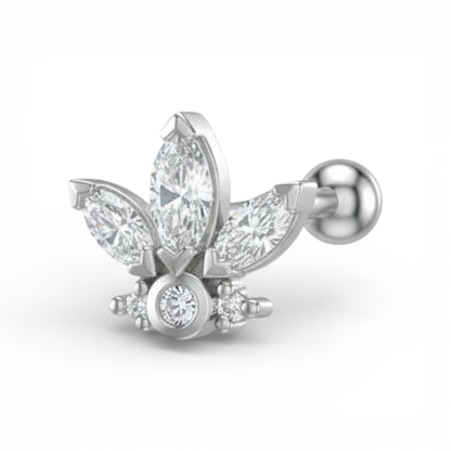 Piercing helix trago ninfea in acciaio inossidabile