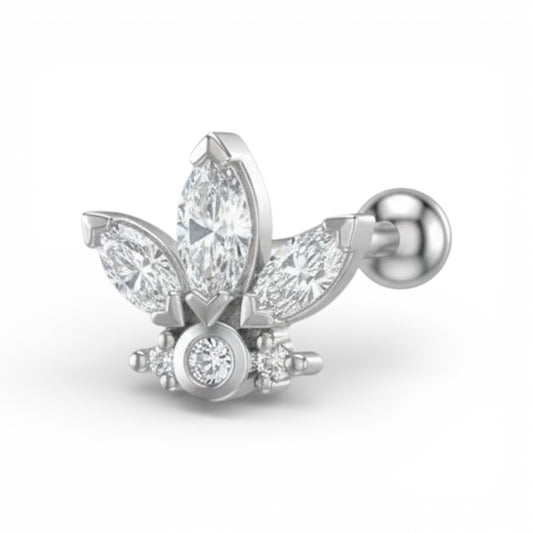 Piercing helix trago ninfea in acciaio inossidabile