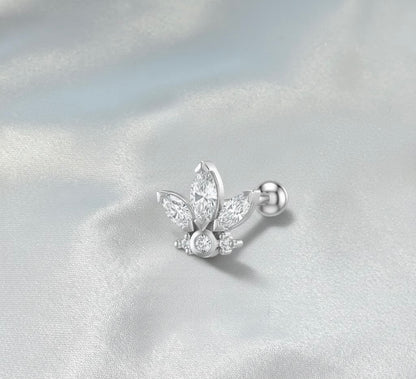 Piercing Helix/Trago Ninfea - Acciaio Inossidabile con Zirconi