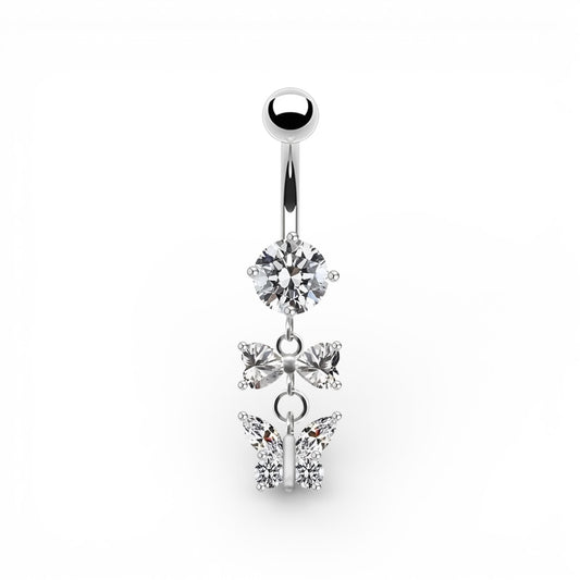 Piercing navel farfalla in acciaio inossidabile 