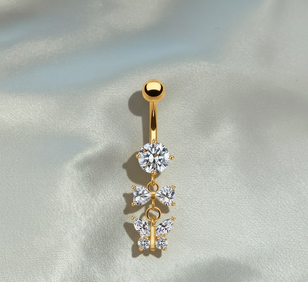 Piercing Navel Farfalla - Acciaio Inossidabile