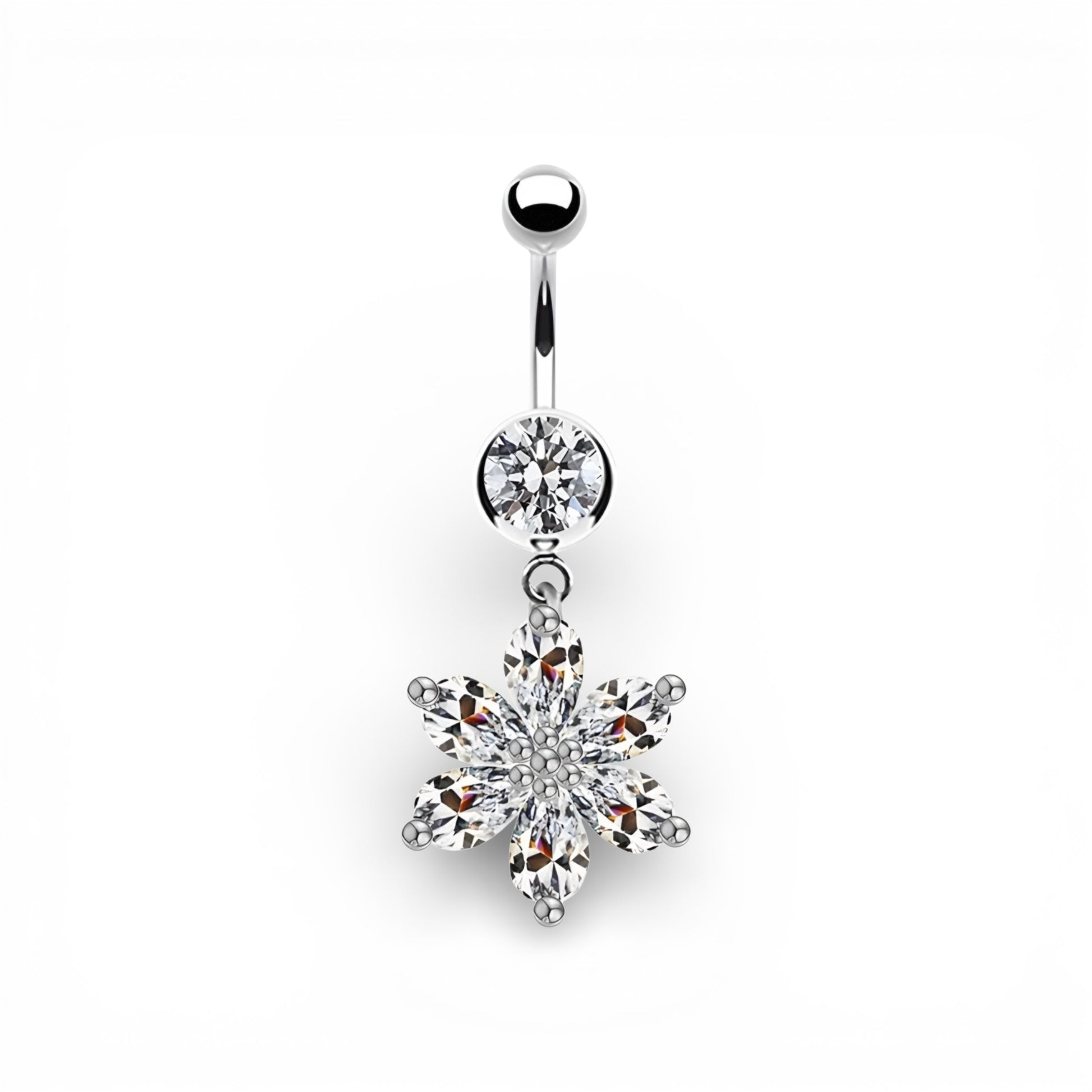Piercing navel fiore in acciaio inossidabile 